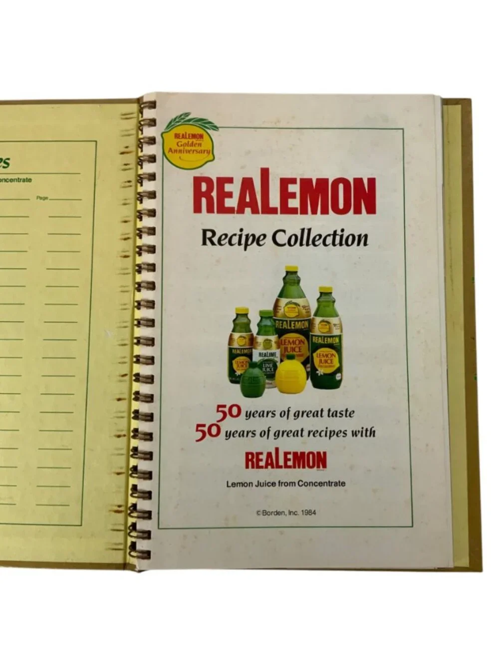 Realemon Recipe Collection Spiral-Bound Cookbook 50th Anniversary Edition 1984